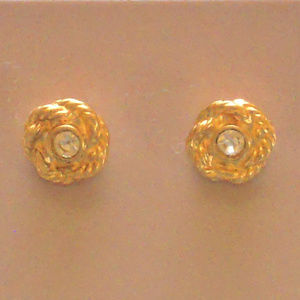 Vintage Avon Earrings Gold Tone Faux Diamond Stud